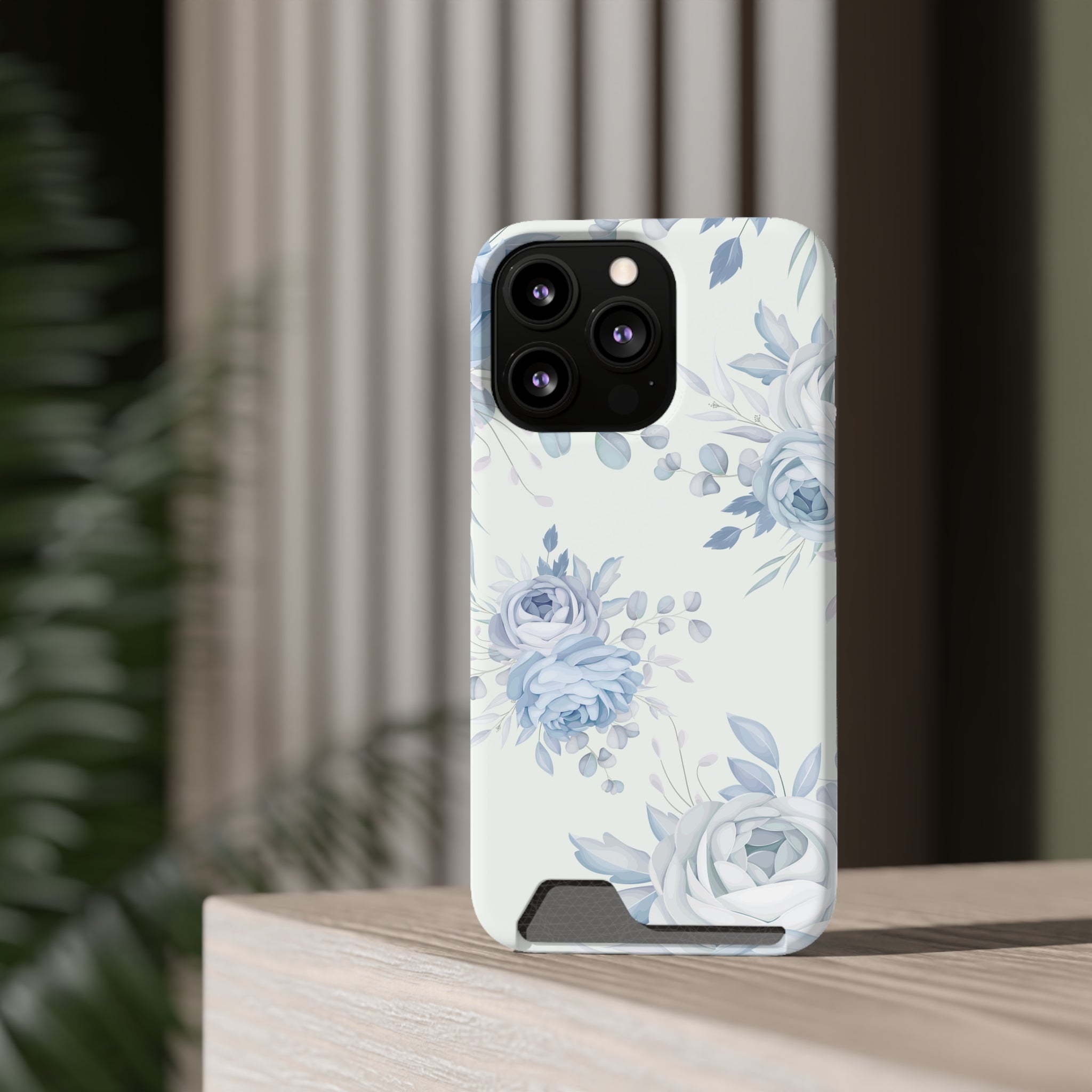 Classic Blue Floral - Card Holder Cases - phone cases Classic Blue Floral - Card Holder Cases - phone cases