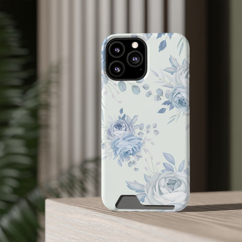Classic Blue Floral - Card Holder Cases - phone cases Classic Blue Floral - Card Holder Cases - phone cases