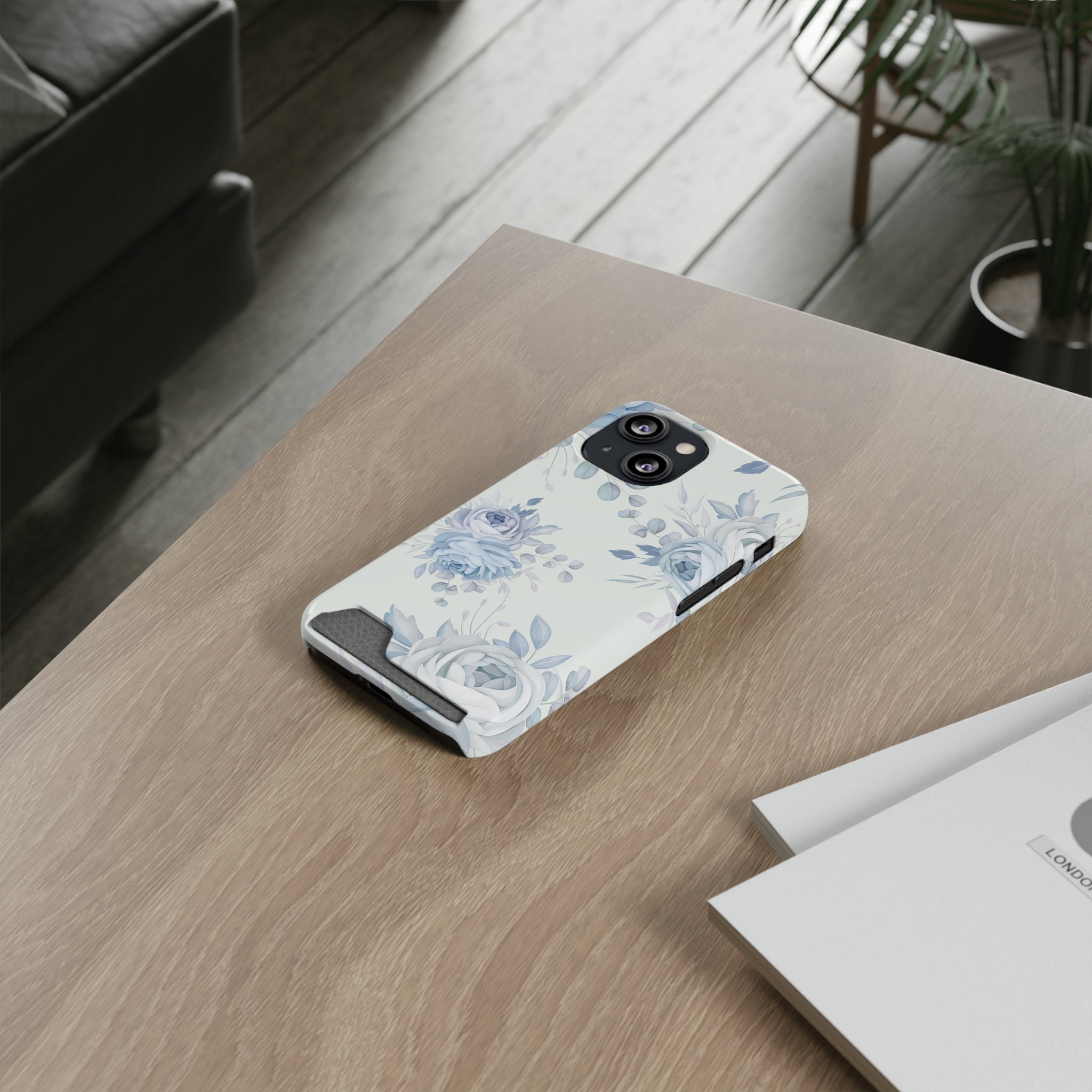 Classic Blue Floral - Card Holder Cases - phone cases Classic Blue Floral - Card Holder Cases - phone cases