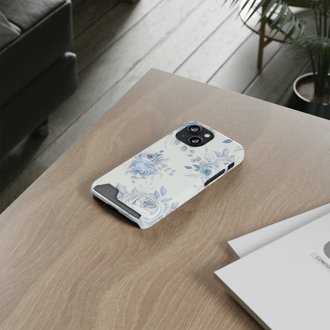 Classic Blue Floral - Card Holder Cases - phone cases Classic Blue Floral - Card Holder Cases - phone cases