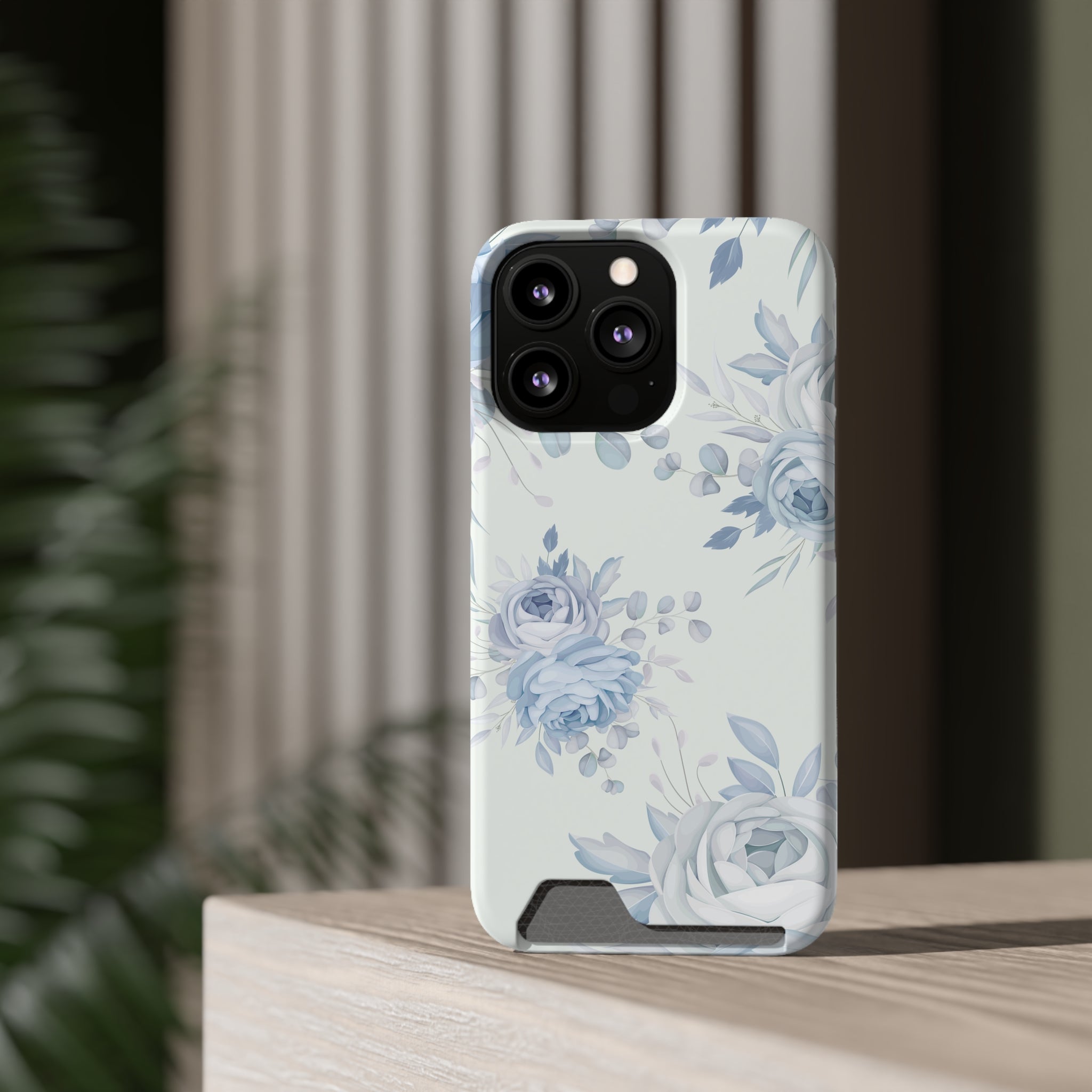 Classic Blue Floral - Card Holder Cases - phone cases Classic Blue Floral - Card Holder Cases - phone cases