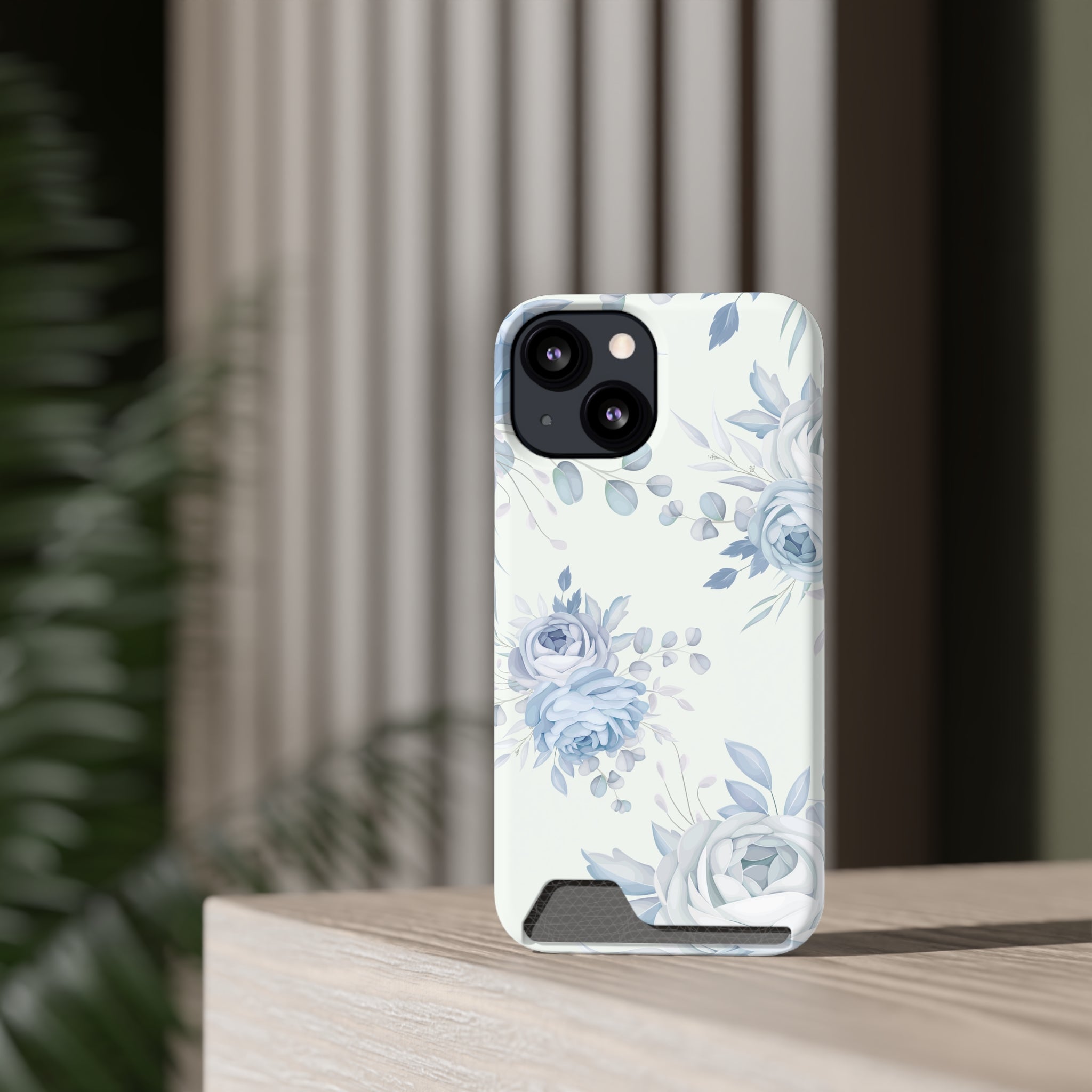 Classic Blue Floral - Card Holder Cases - phone cases Classic Blue Floral - Card Holder Cases - phone cases