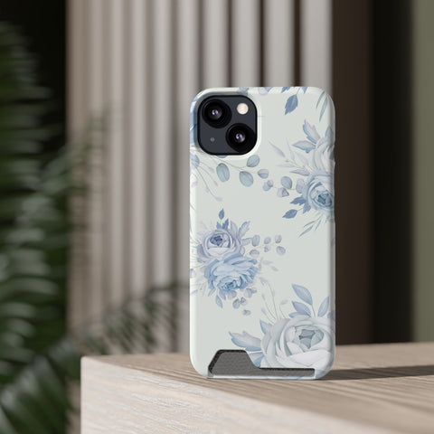 Classic Blue Floral - Card Holder Cases - phone cases Classic Blue Floral - Card Holder Cases - phone cases