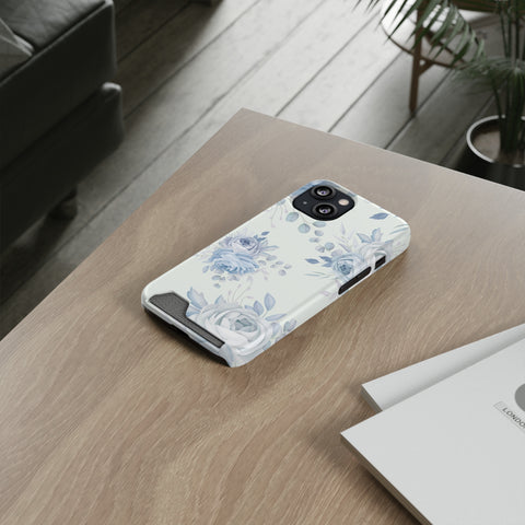 Classic Blue Floral - Card Holder Cases - phone cases Classic Blue Floral - Card Holder Cases - phone cases