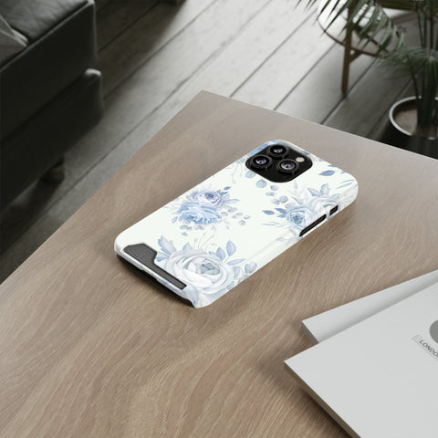 Classic Blue Floral - Card Holder Cases - phone cases Classic Blue Floral - Card Holder Cases - phone cases