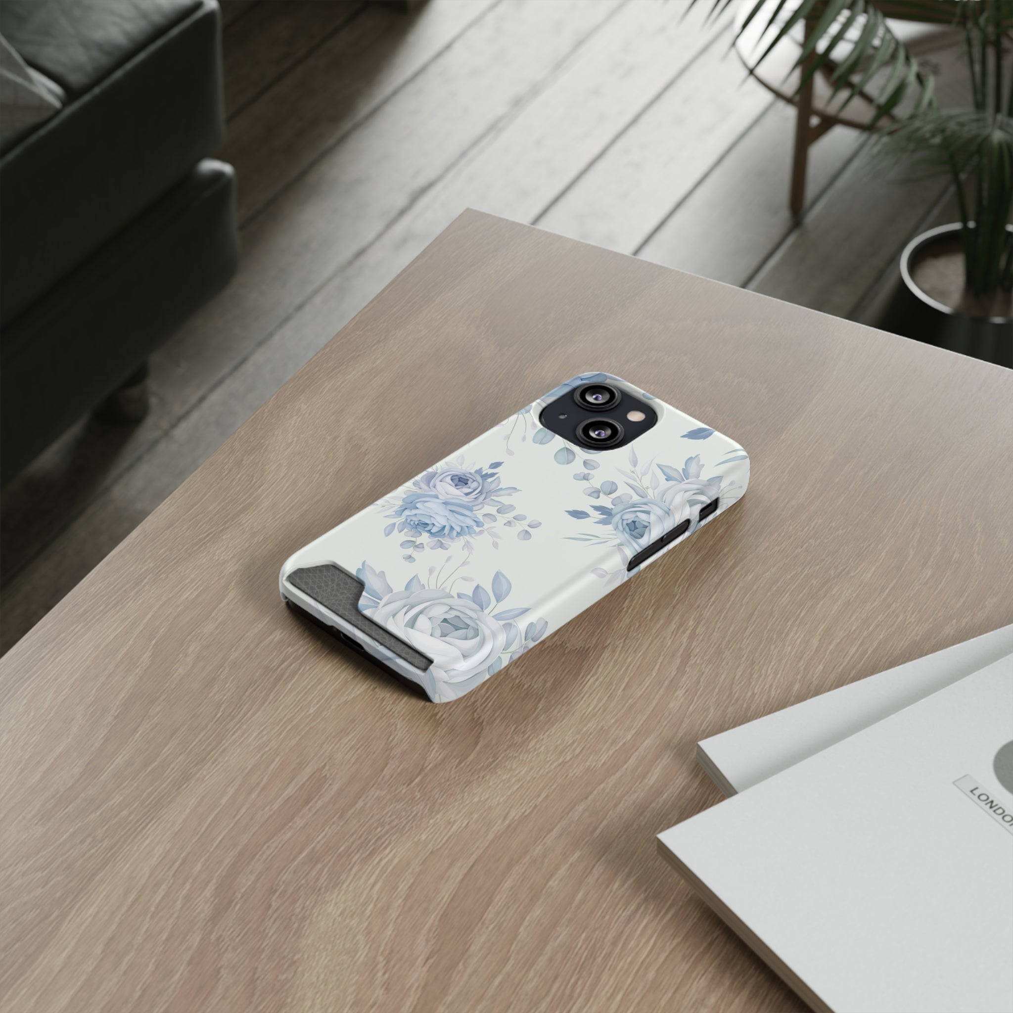 Classic Blue Floral - Card Holder Cases - phone cases Classic Blue Floral - Card Holder Cases - phone cases