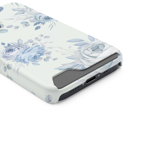Classic Blue Floral - Card Holder Cases - phone cases Classic Blue Floral - Card Holder Cases - phone cases