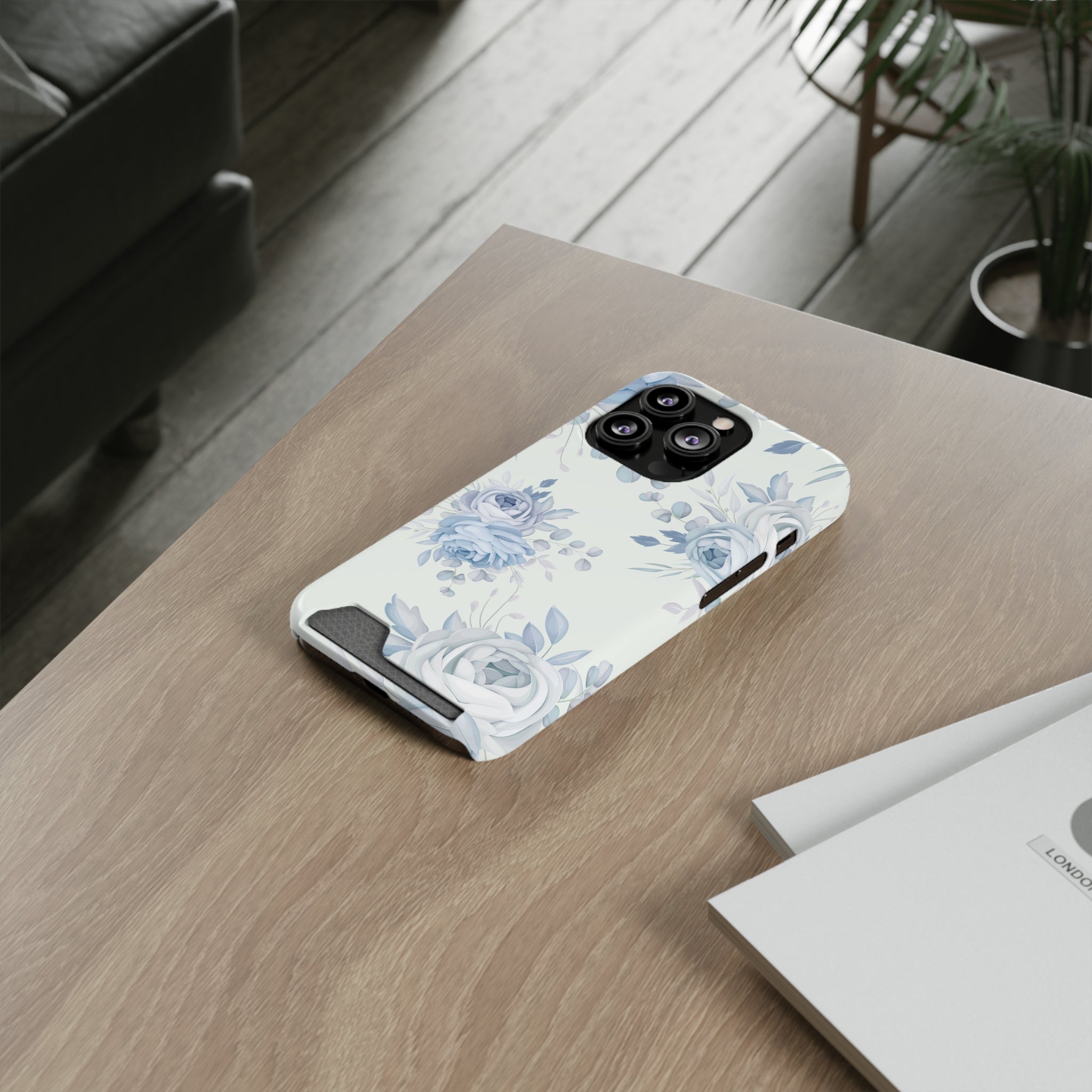 Classic Blue Floral - Card Holder Cases - phone cases Classic Blue Floral - Card Holder Cases - phone cases