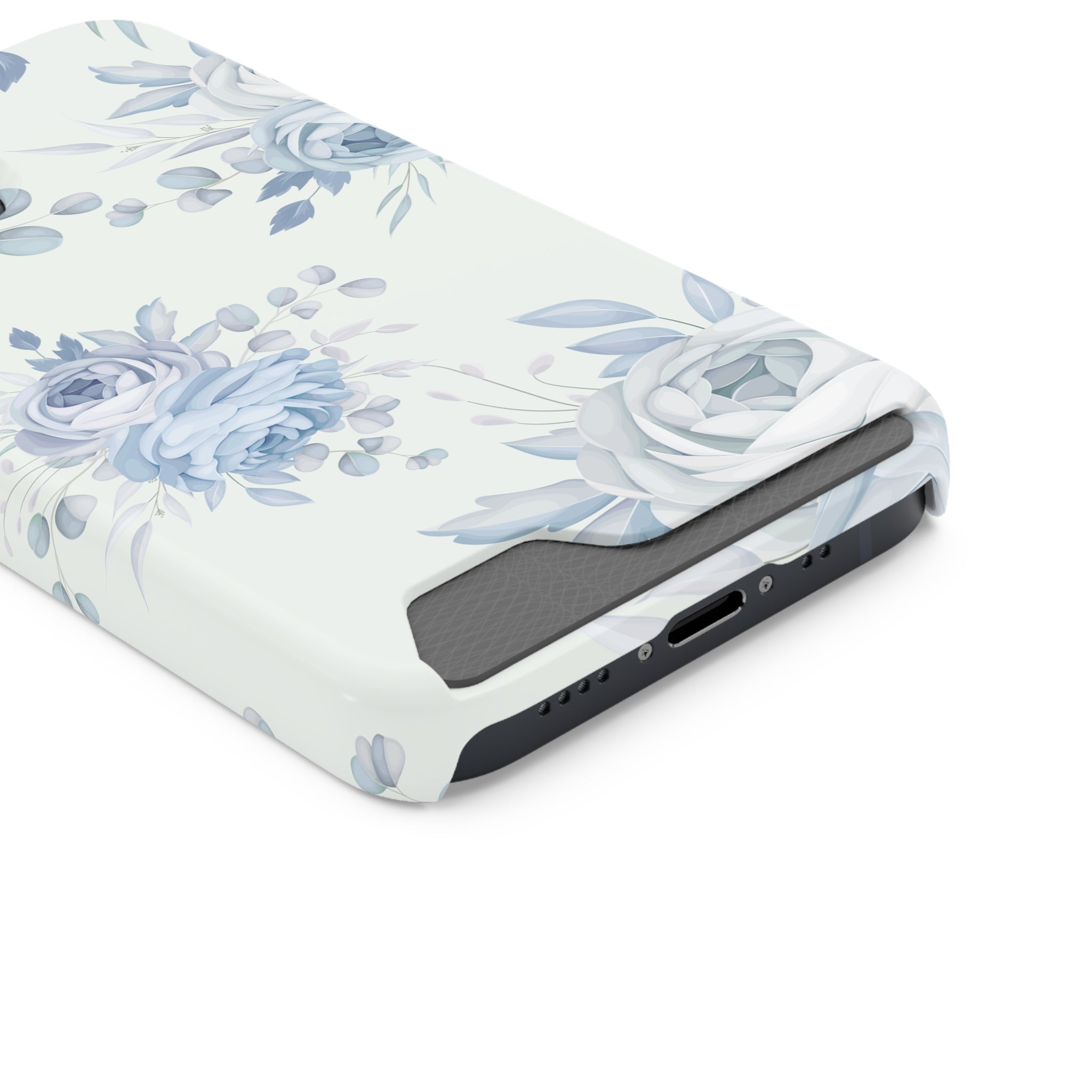 Classic Blue Floral - Card Holder Cases - phone cases Classic Blue Floral - Card Holder Cases - phone cases