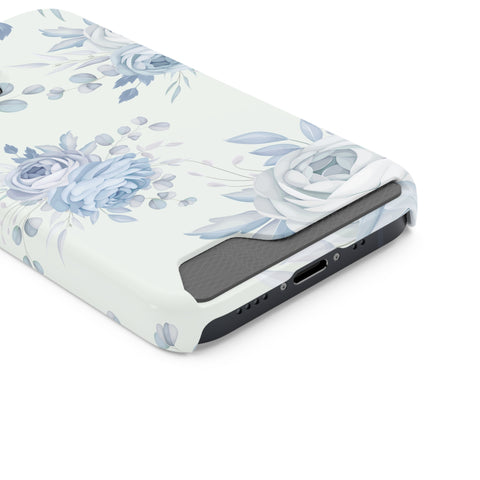 Classic Blue Floral - Card Holder Cases - phone cases Classic Blue Floral - Card Holder Cases - phone cases