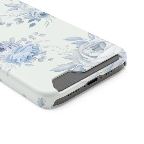 Classic Blue Floral - Card Holder Cases - phone cases Classic Blue Floral - Card Holder Cases - phone cases