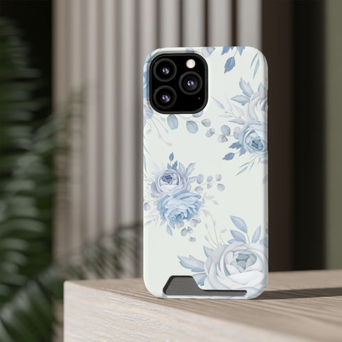 Classic Blue Floral - Card Holder Cases - phone cases Classic Blue Floral - Card Holder Cases - phone cases
