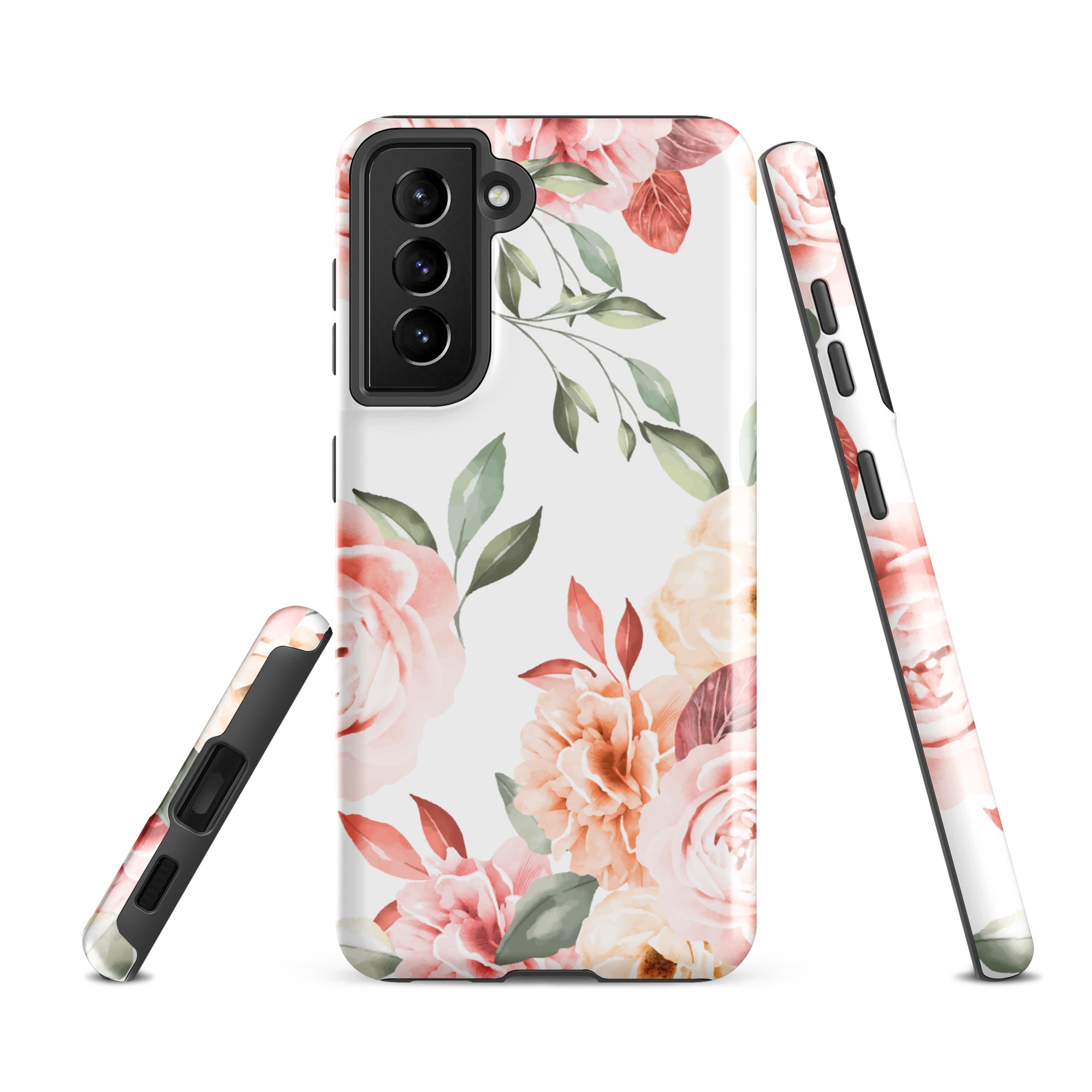 Vintage Floral - Samsung Tough Case Glossy Samsung Galaxy S21 FE - phone cases Vintage Floral - Samsung Tough Case Glossy Samsung Galaxy S21 FE - phone cases