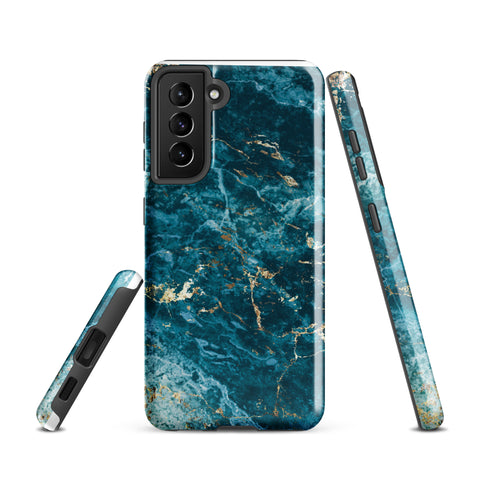 Liquid Blue marble - Samsung Tough Case Glossy Samsung Galaxy S21 - phone cases Liquid Blue marble - Samsung Tough Case Glossy Samsung Galaxy S21 - phone cases