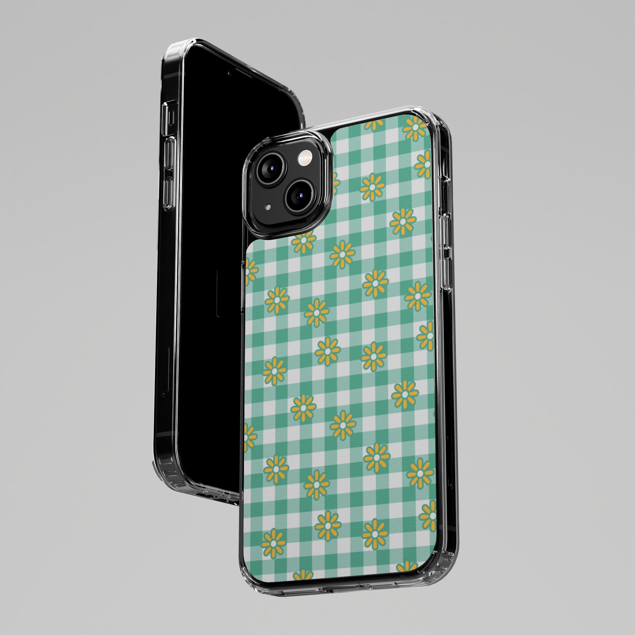 Checkerboard Flower - iPhone Clear Cases - phone cases