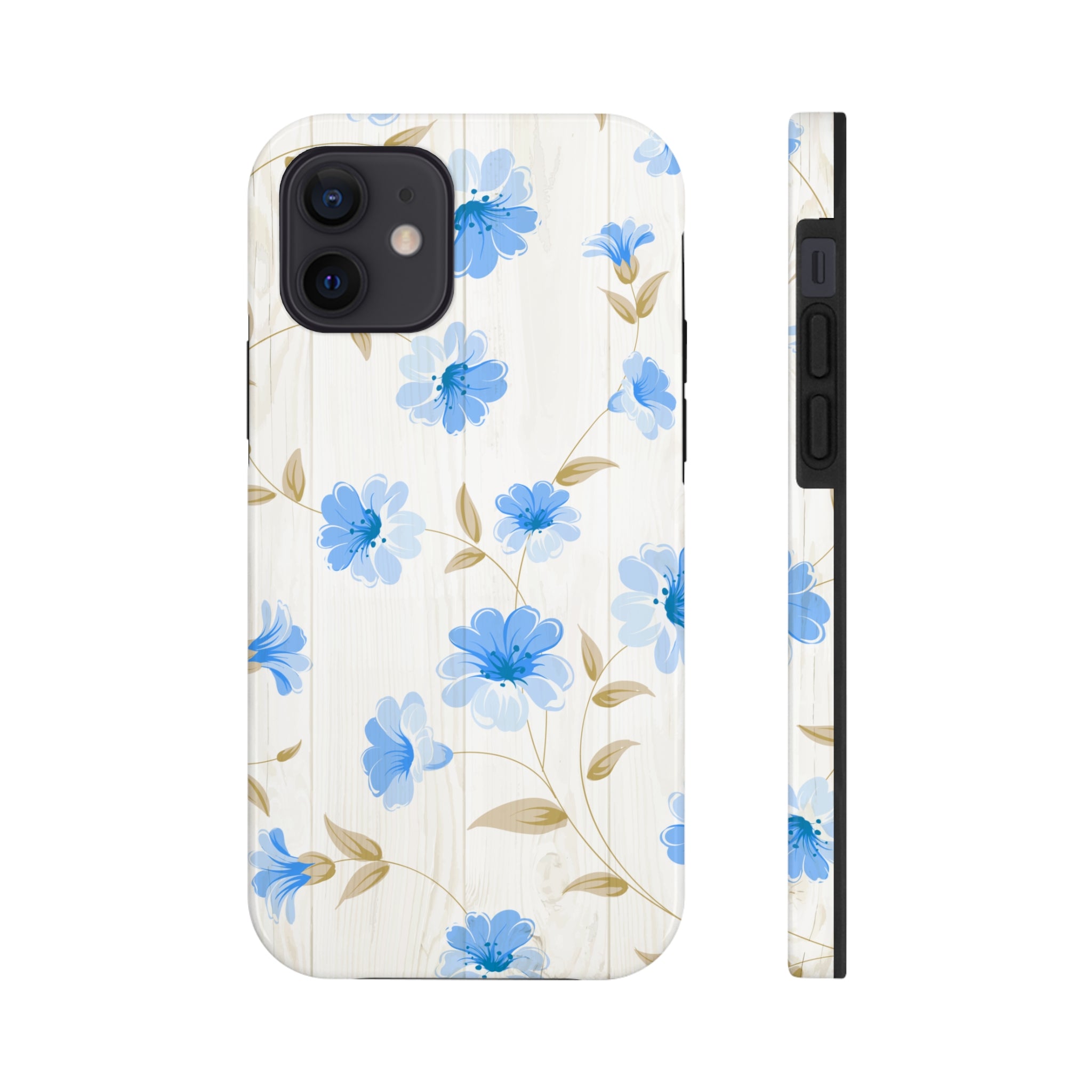 Blue Floral - iPhone Tough Cases iPhone 12 - phone cases