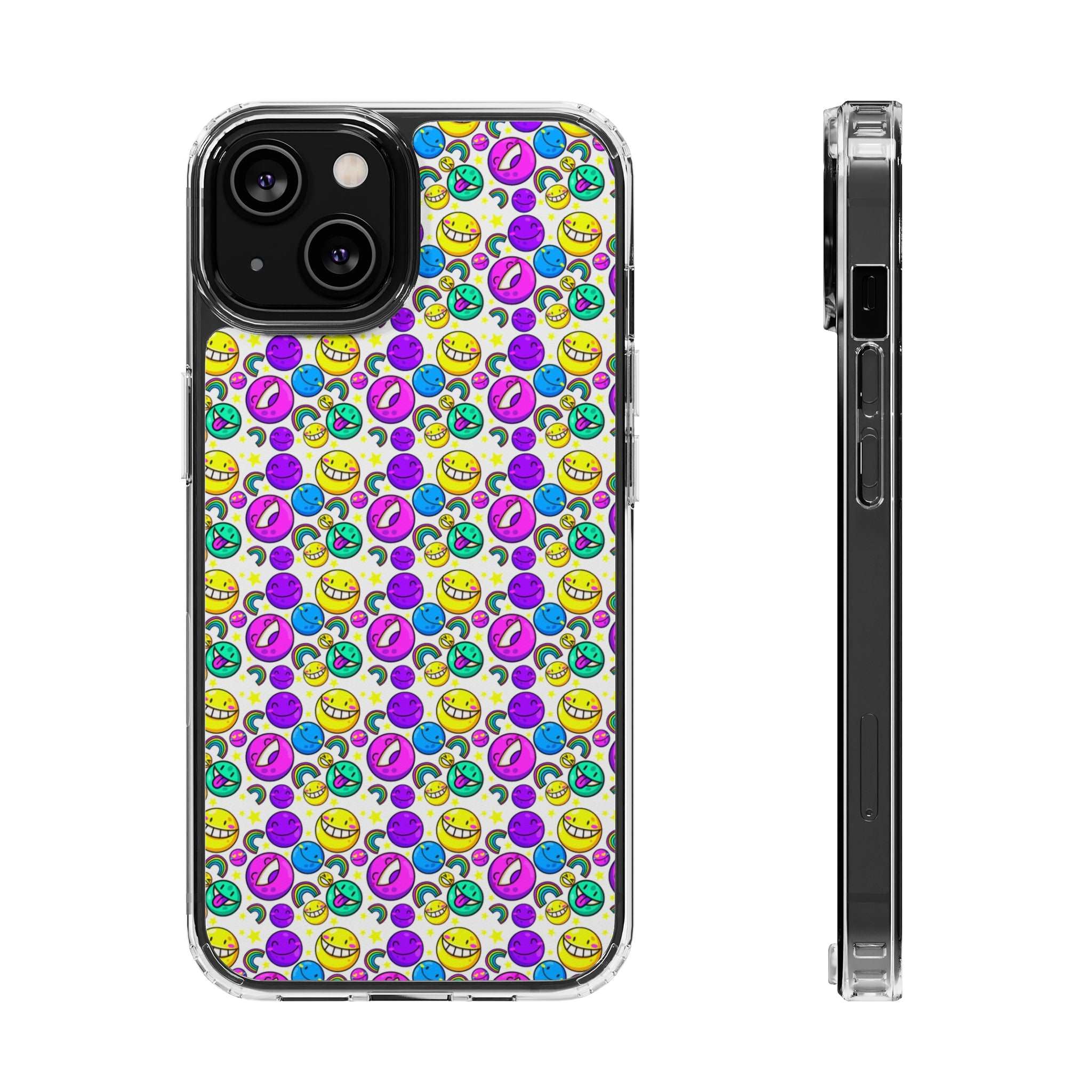 Colourful Emoticons - iPhone Clear Cases iPhone 14 Without gift packaging - phone cases