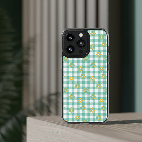 Checkerboard Flower - iPhone Clear Cases - phone cases