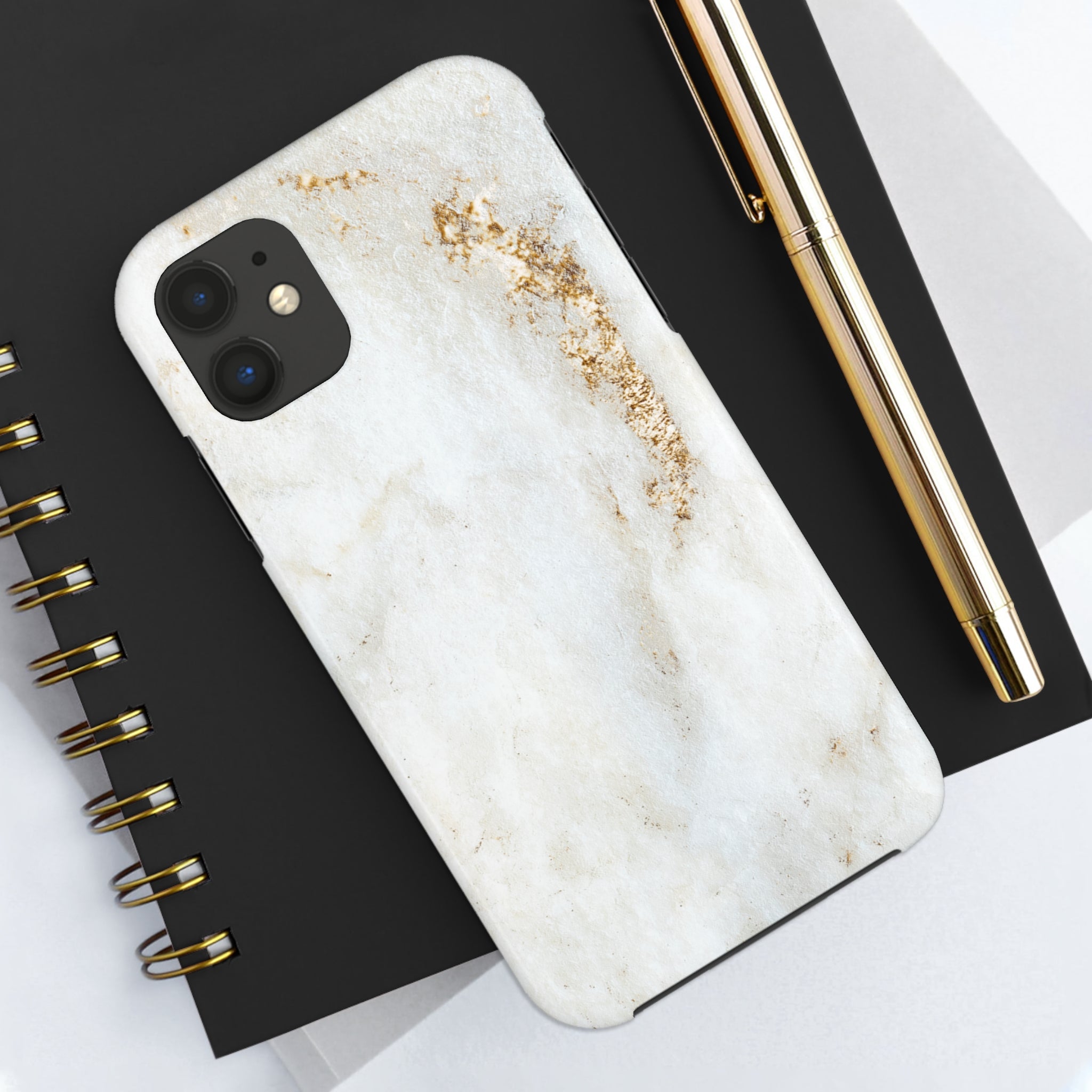 White Golden Marble - iPhone Tough Cases - phone cases