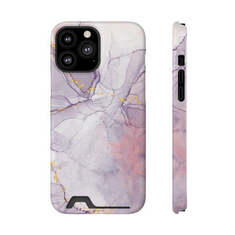 White Liquid Marble - Card Holder Cases iPhone 13 Pro Max Matte Without gift packaging - phone cases