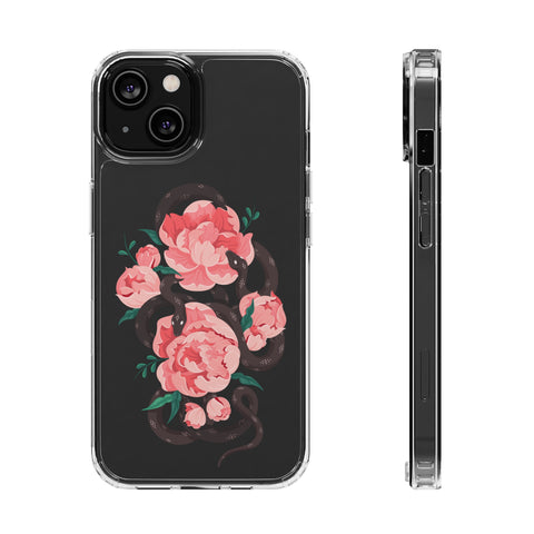 Snake with flowers - iPhone Clear Cases iPhone 14 Without gift packaging - phone cases