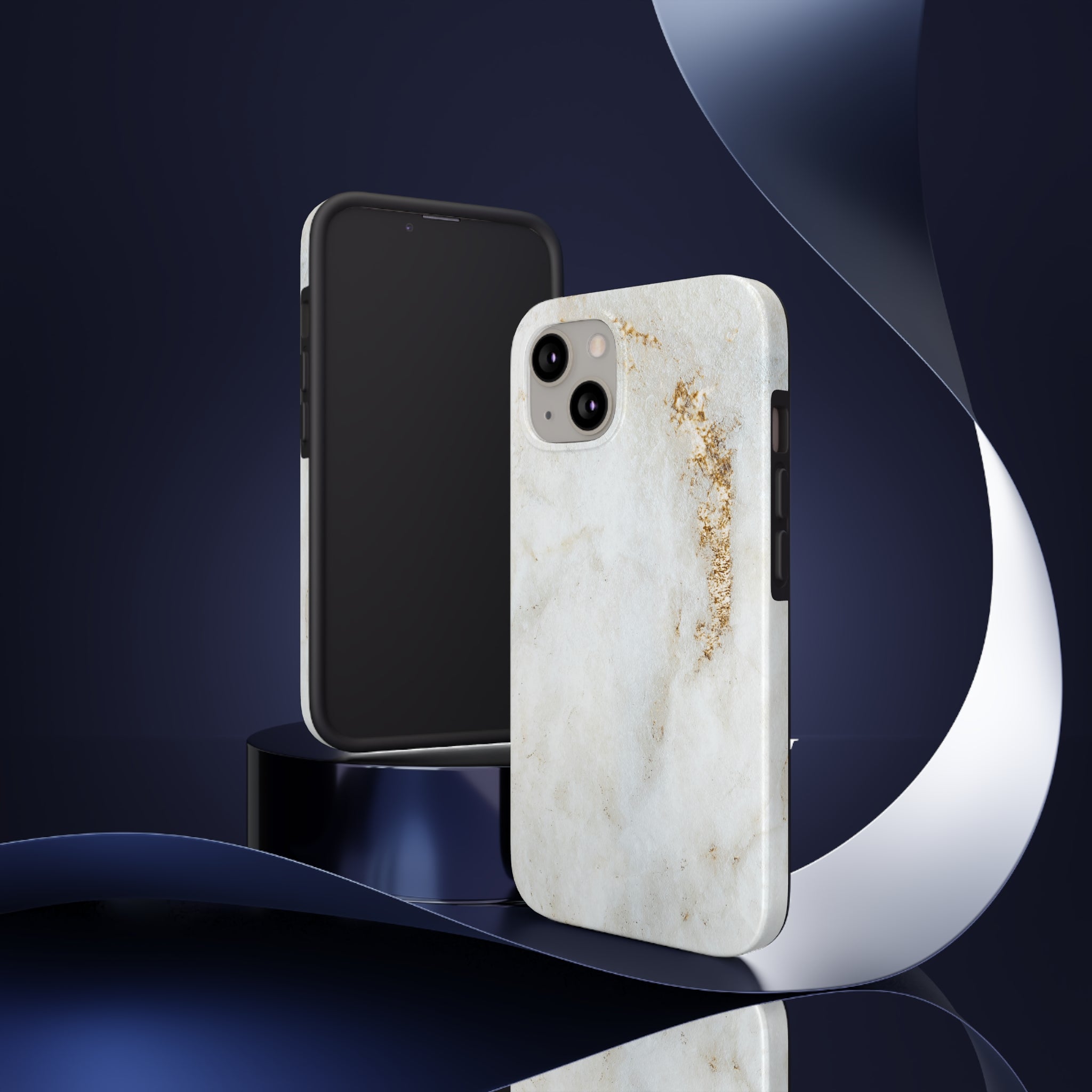 White Golden Marble - iPhone Tough Cases - phone cases