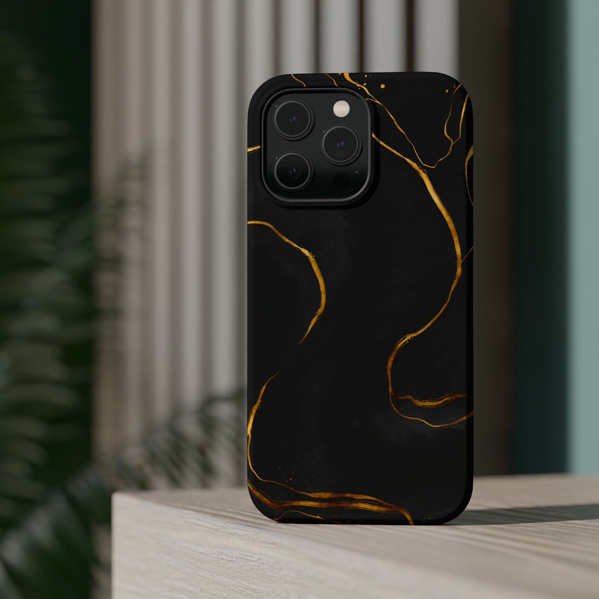 Black Cheetah Golden Marble - MagSafe Cases - phone cases