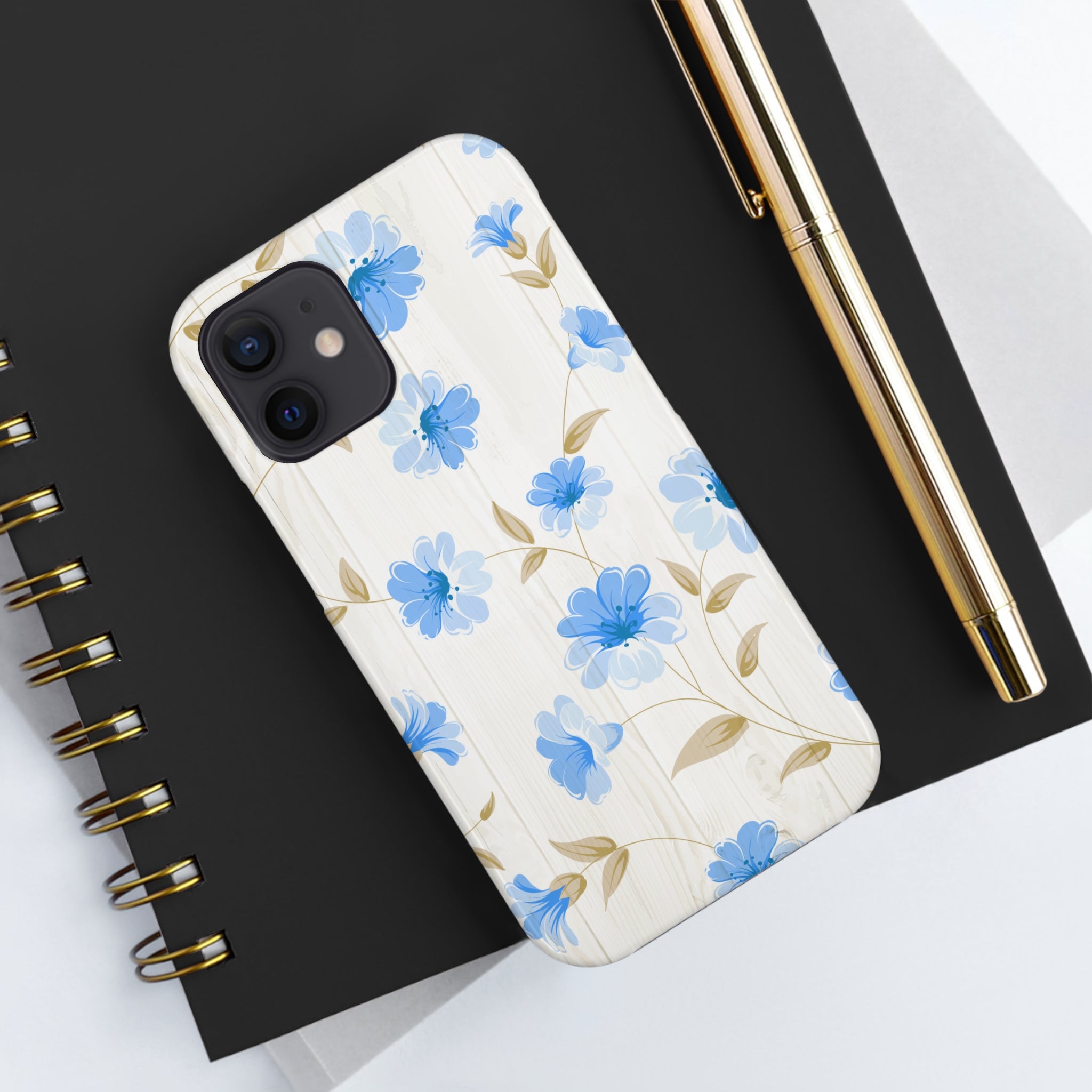 Blue Floral - iPhone Tough Cases - phone cases