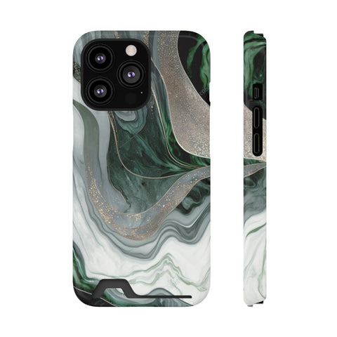 Green Marble - Card Holder Cases iPhone 13 Pro Glossy Without gift packaging - phone cases