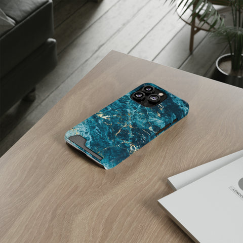 Liquid Blue marble - Card Holder Cases - phone cases