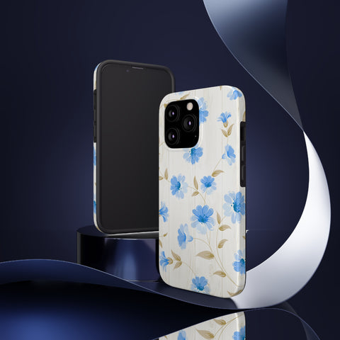 Blue Floral - iPhone Tough Cases - phone cases