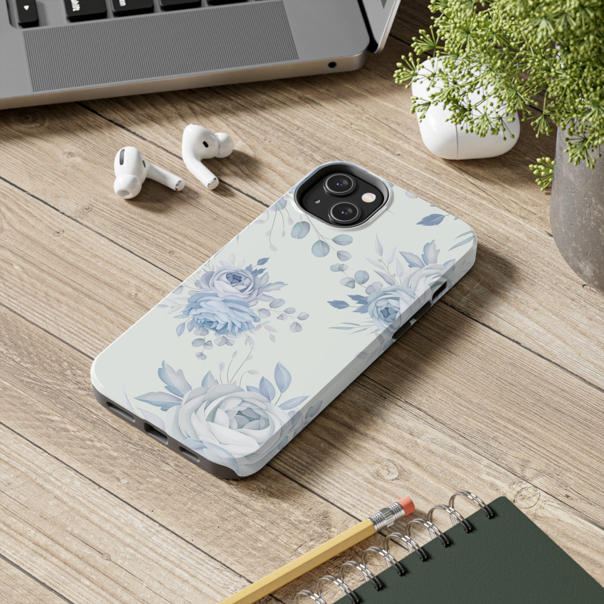 Classic Blue Floral - iPhone Tough Cases - phone cases