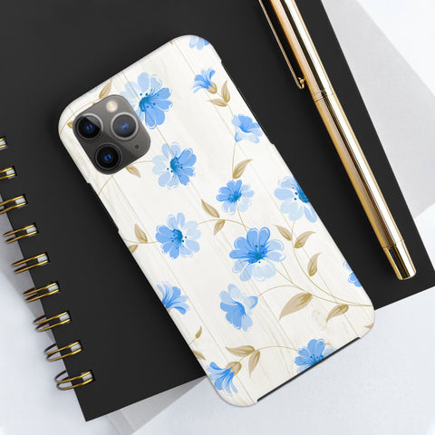 Blue Floral - iPhone Tough Cases - phone cases