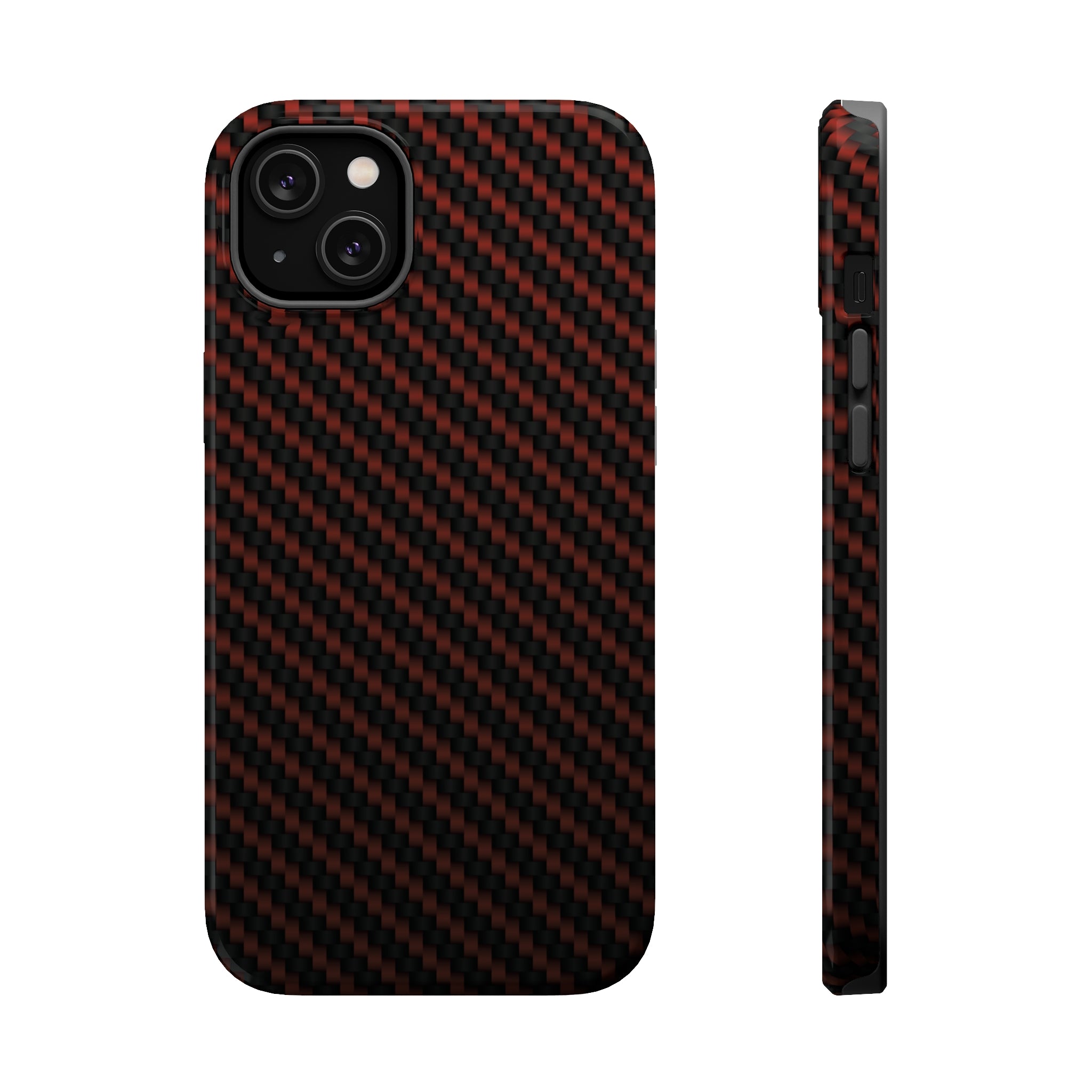 Red carbon fiber - MagSafe Cases iPhone 14 Plus Glossy - phone cases