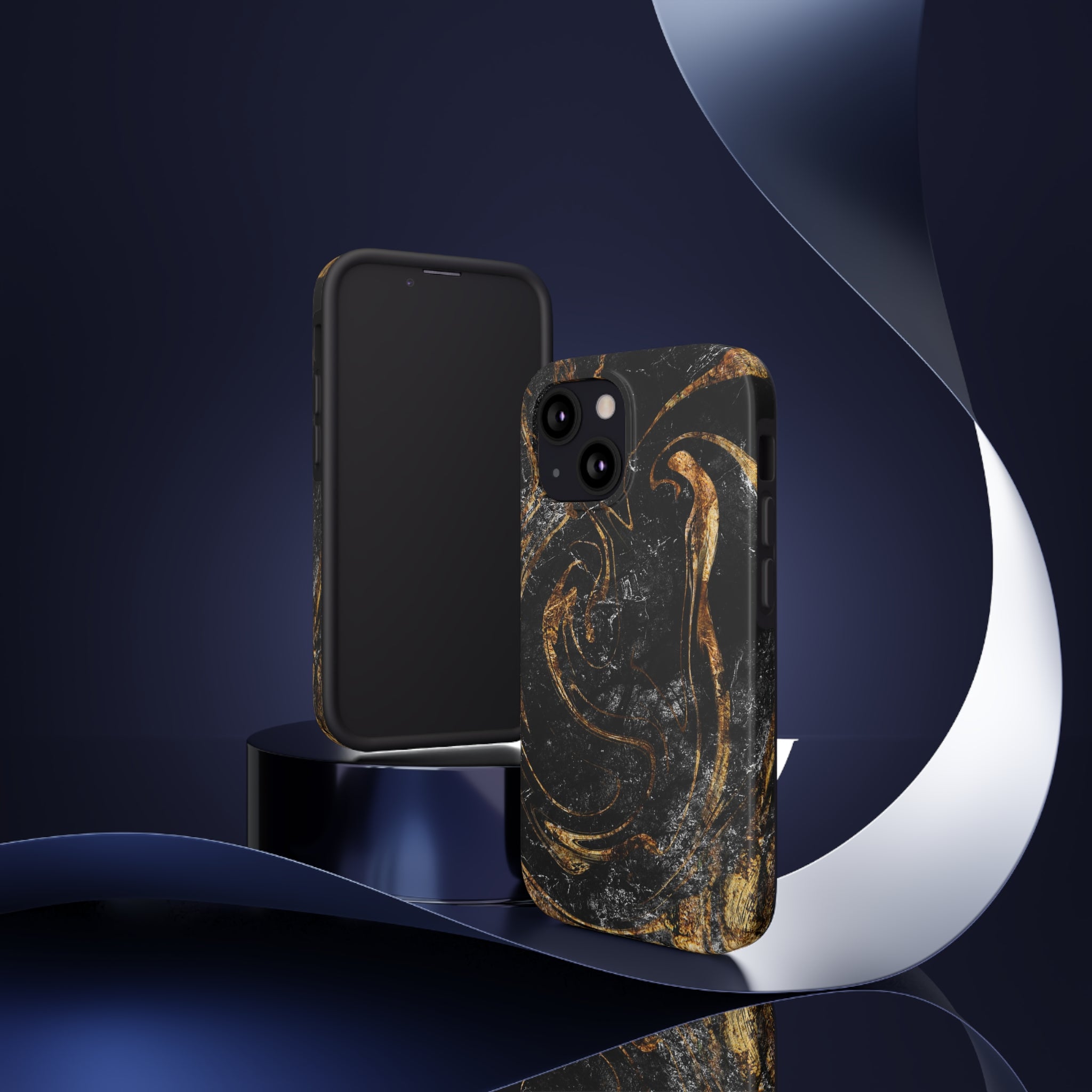 Golden Liquid Marble - iPhone Tough Cases - phone cases