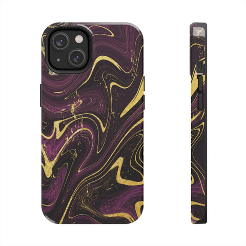 Golden liquid marble - iPhone Tough Cases iPhone 14 - phone cases