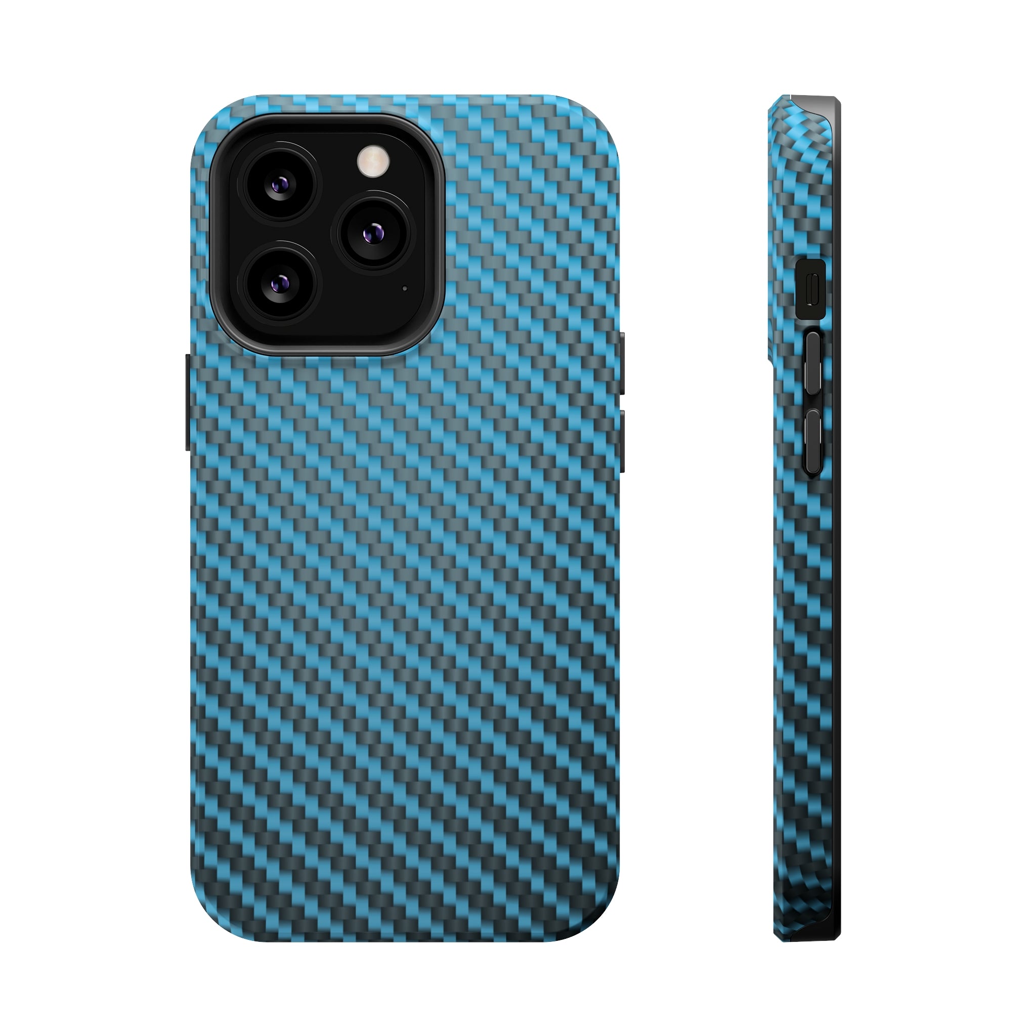 Blue carbon fiber - MagSafe Cases iPhone 13 Pro Glossy - phone cases