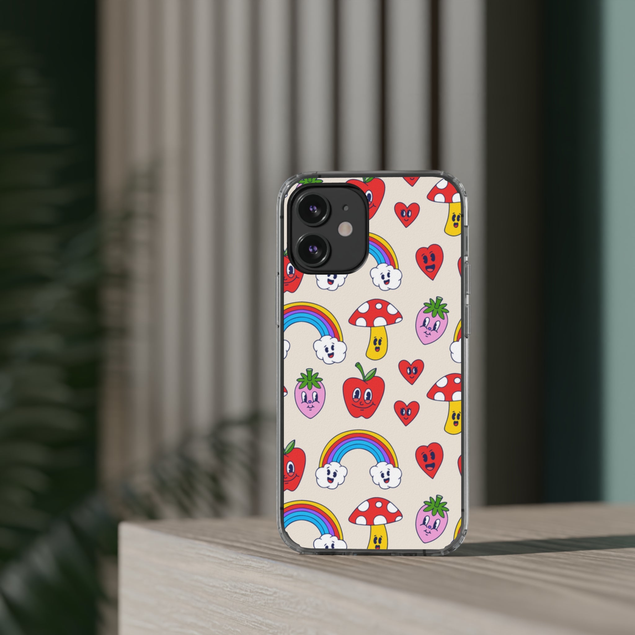 Rainbow With Fruits - iPhone Clear Cases - phone cases