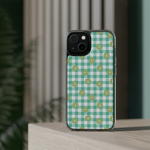 Checkerboard Flower - iPhone Clear Cases - phone cases