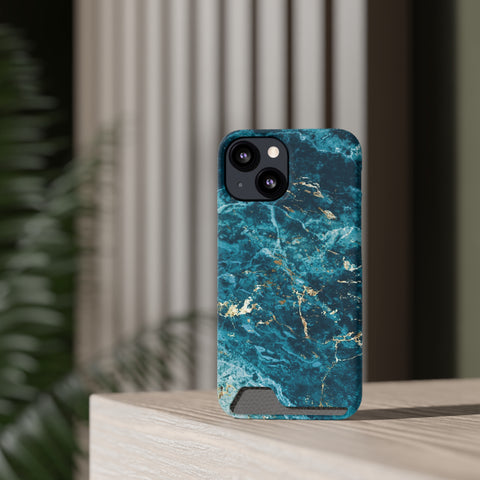 Liquid Blue marble - Card Holder Cases - phone cases