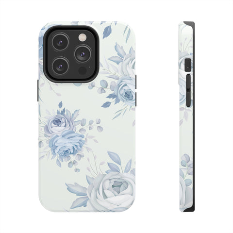 Classic Blue Floral - iPhone Tough Cases iPhone 14 Pro - phone cases