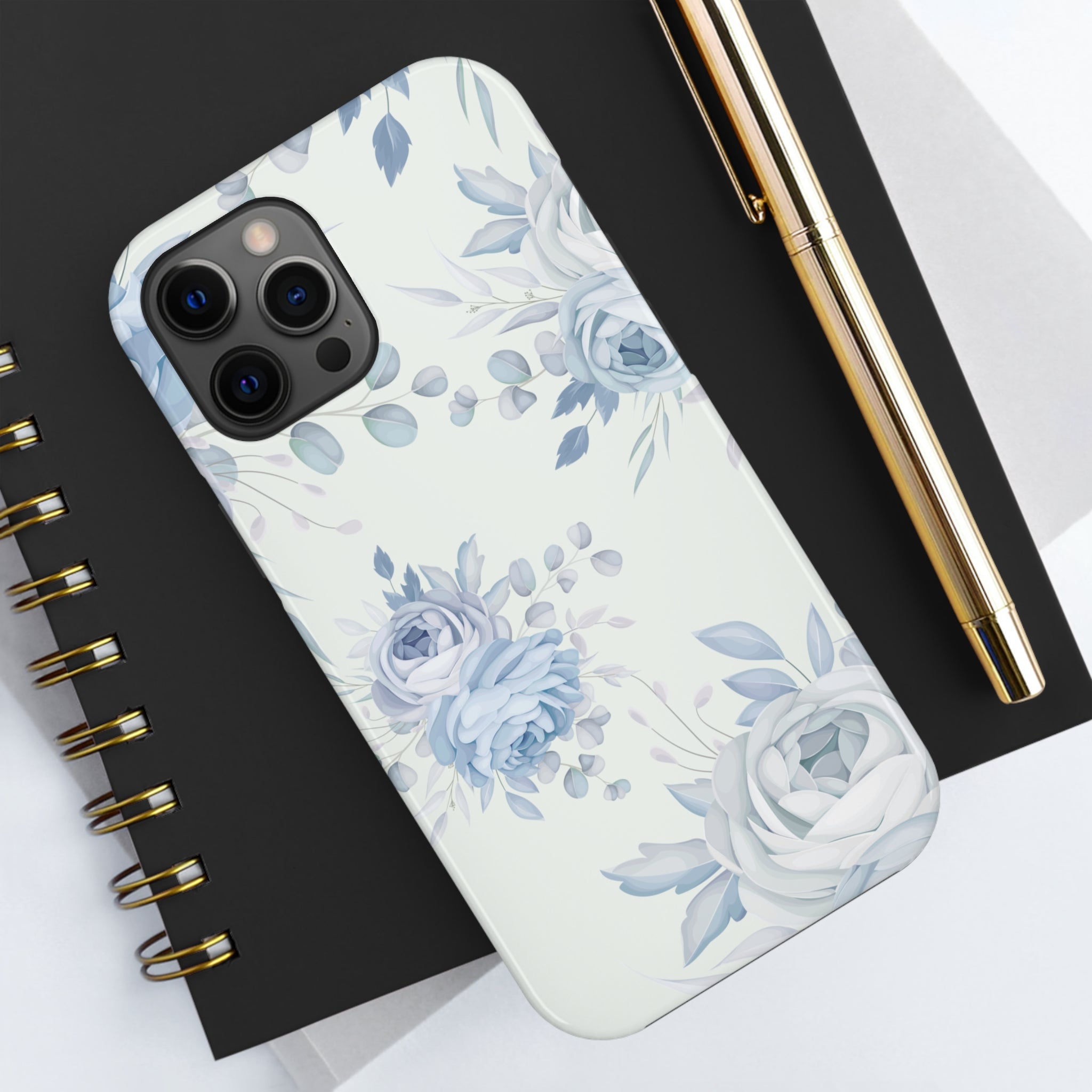 Classic Blue Floral - iPhone Tough Cases - phone cases