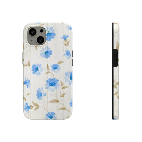 Blue Floral - iPhone Tough Cases iPhone 13 - phone cases