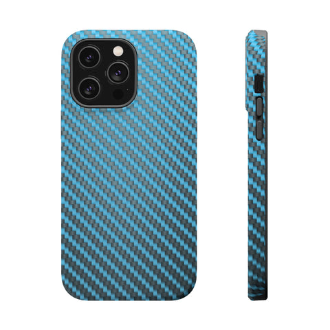 Blue carbon fiber - MagSafe Cases iPhone 14 Pro Max Matte - phone cases