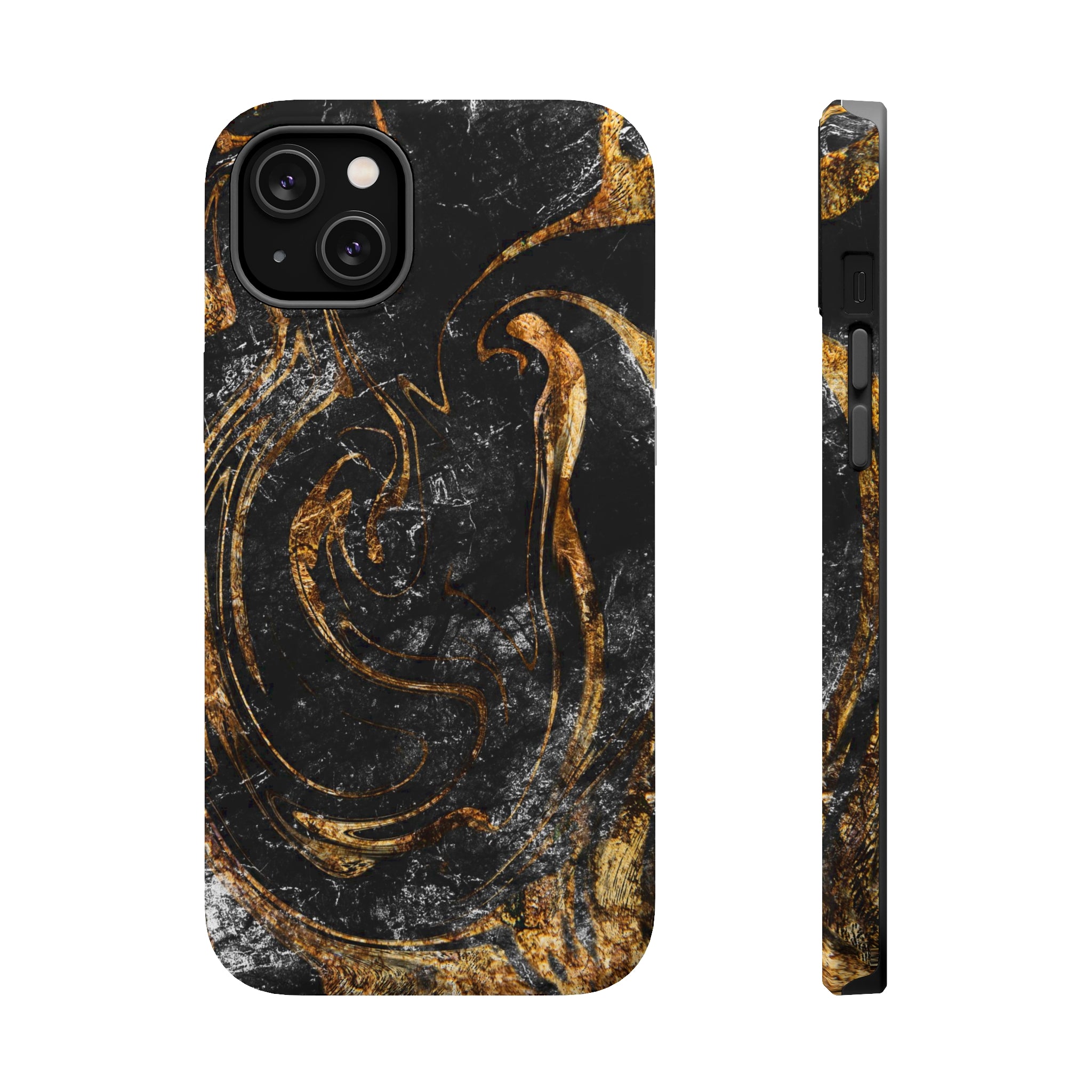 Golden Liquid Marble - MagSafe Cases iPhone 14 Plus Matte - phone cases