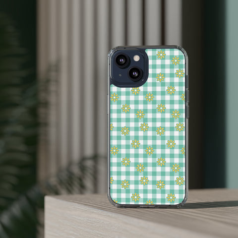 Checkerboard Flower - iPhone Clear Cases - phone cases