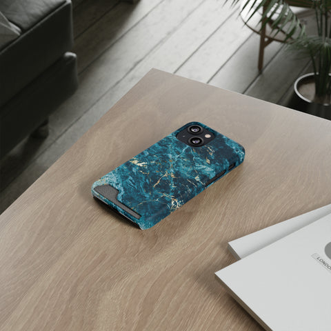 Liquid Blue marble - Card Holder Cases - phone cases