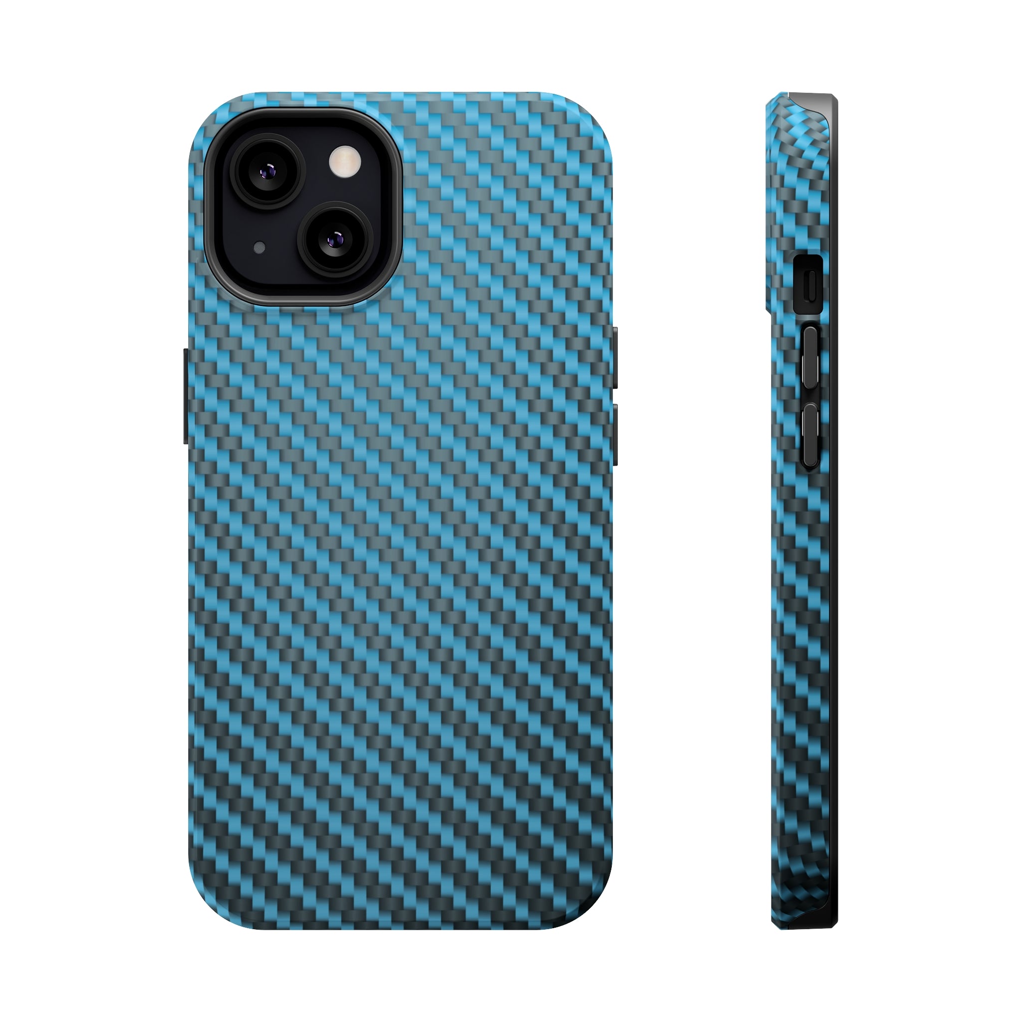 Blue carbon fiber - MagSafe Cases iPhone 13 Glossy - phone cases