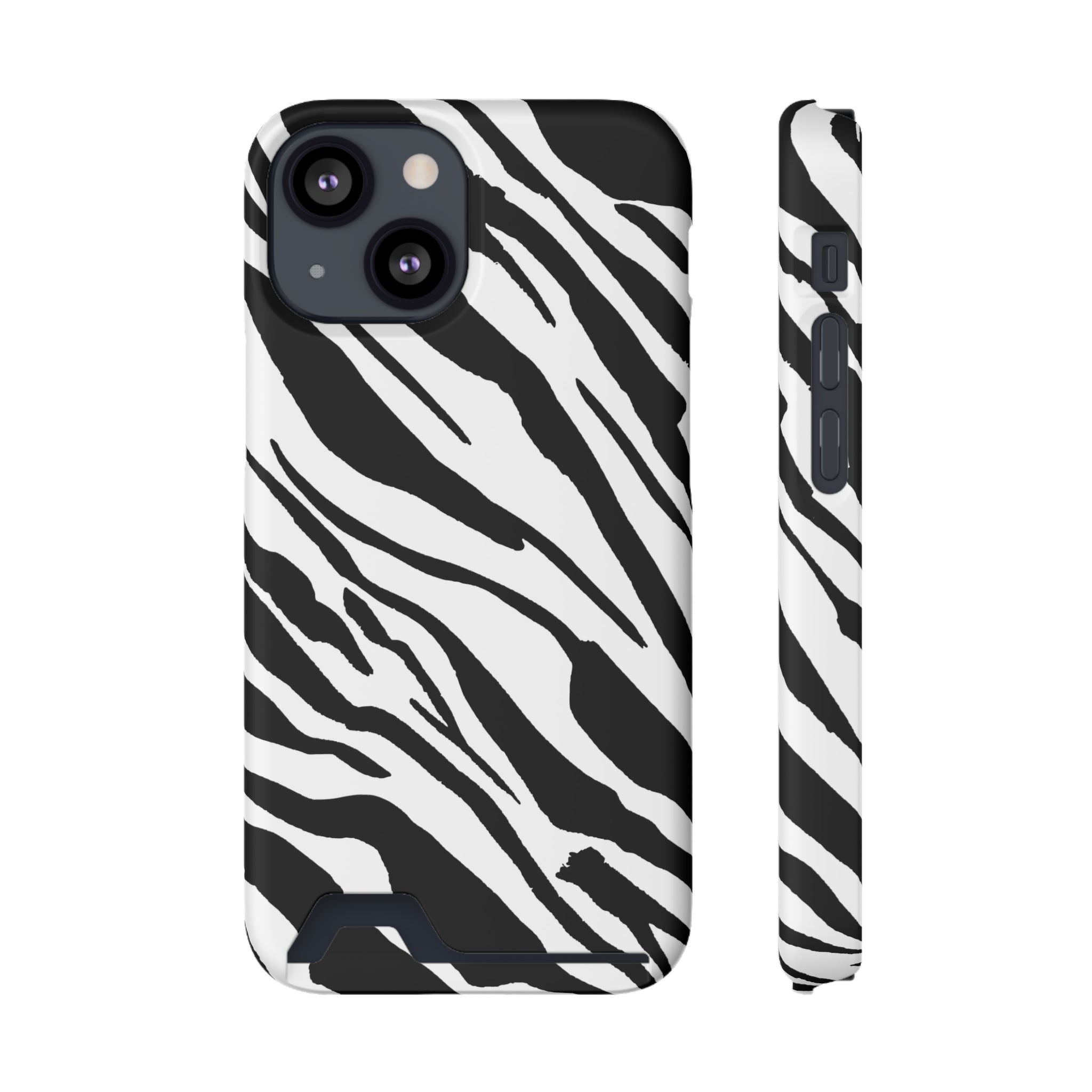 Zebra Black Wait - Card Holder Cases iPhone 13 Mini Matte Without gift packaging - phone cases