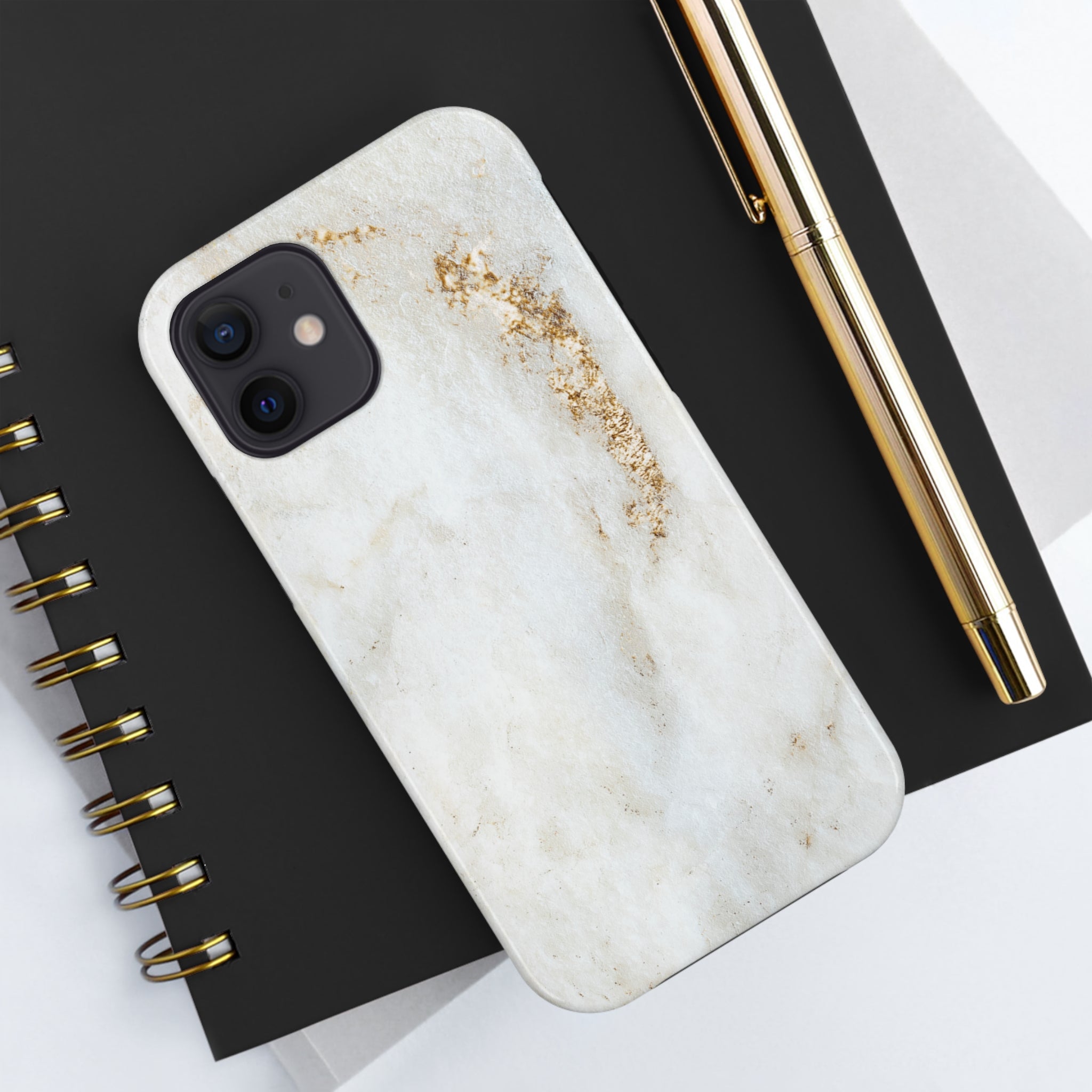 White Golden Marble - iPhone Tough Cases - phone cases